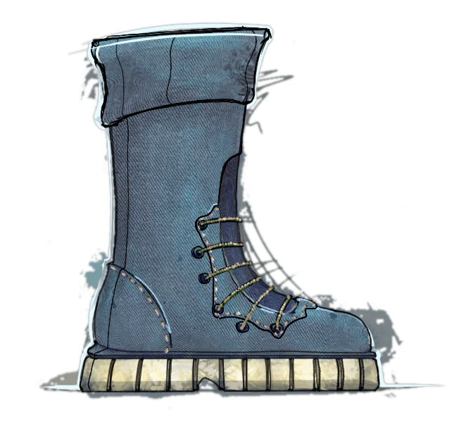 Hemp Boot Side Profile Sketch